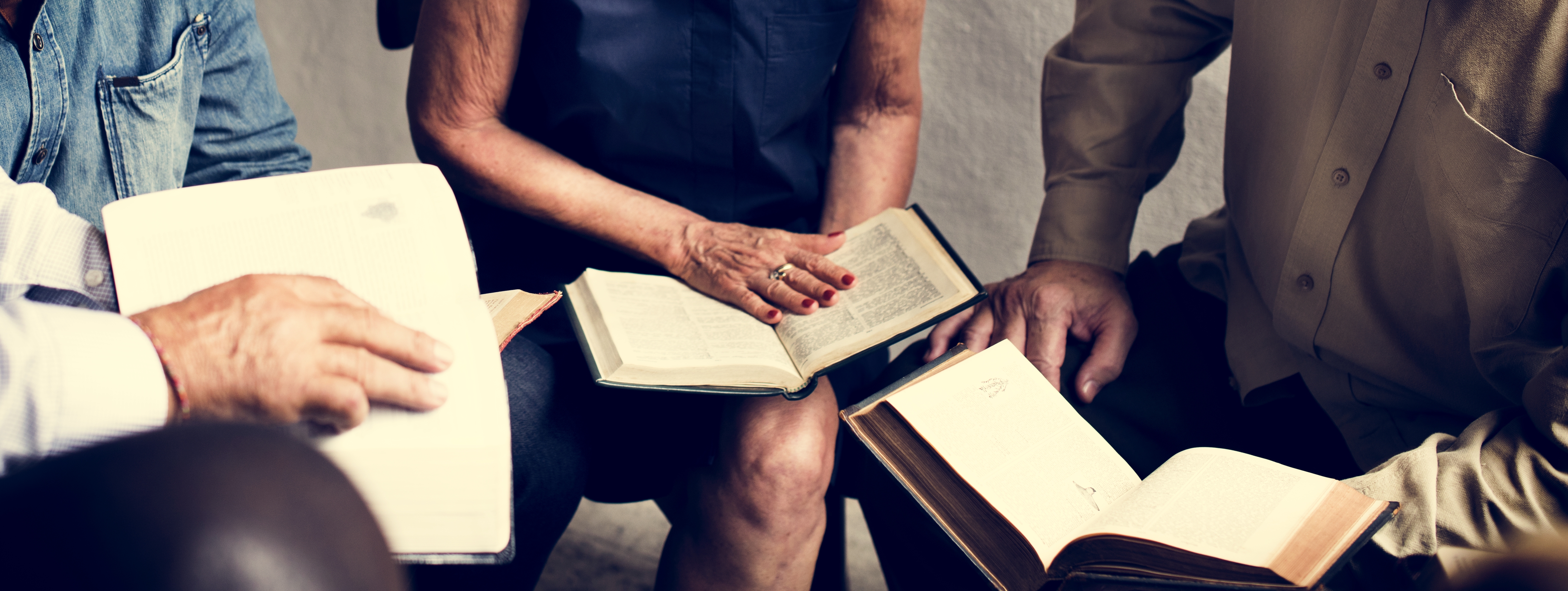 Group christianity people reading bible together